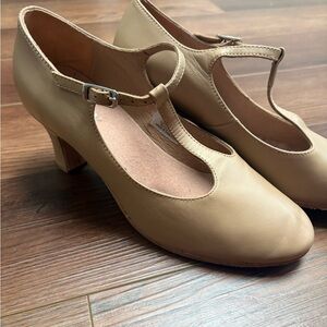 Leather Bloch T-strap Character Shoes